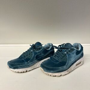 Teal Velvet Sneakers